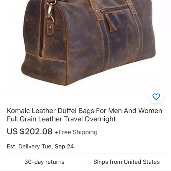 komalc leather duffel